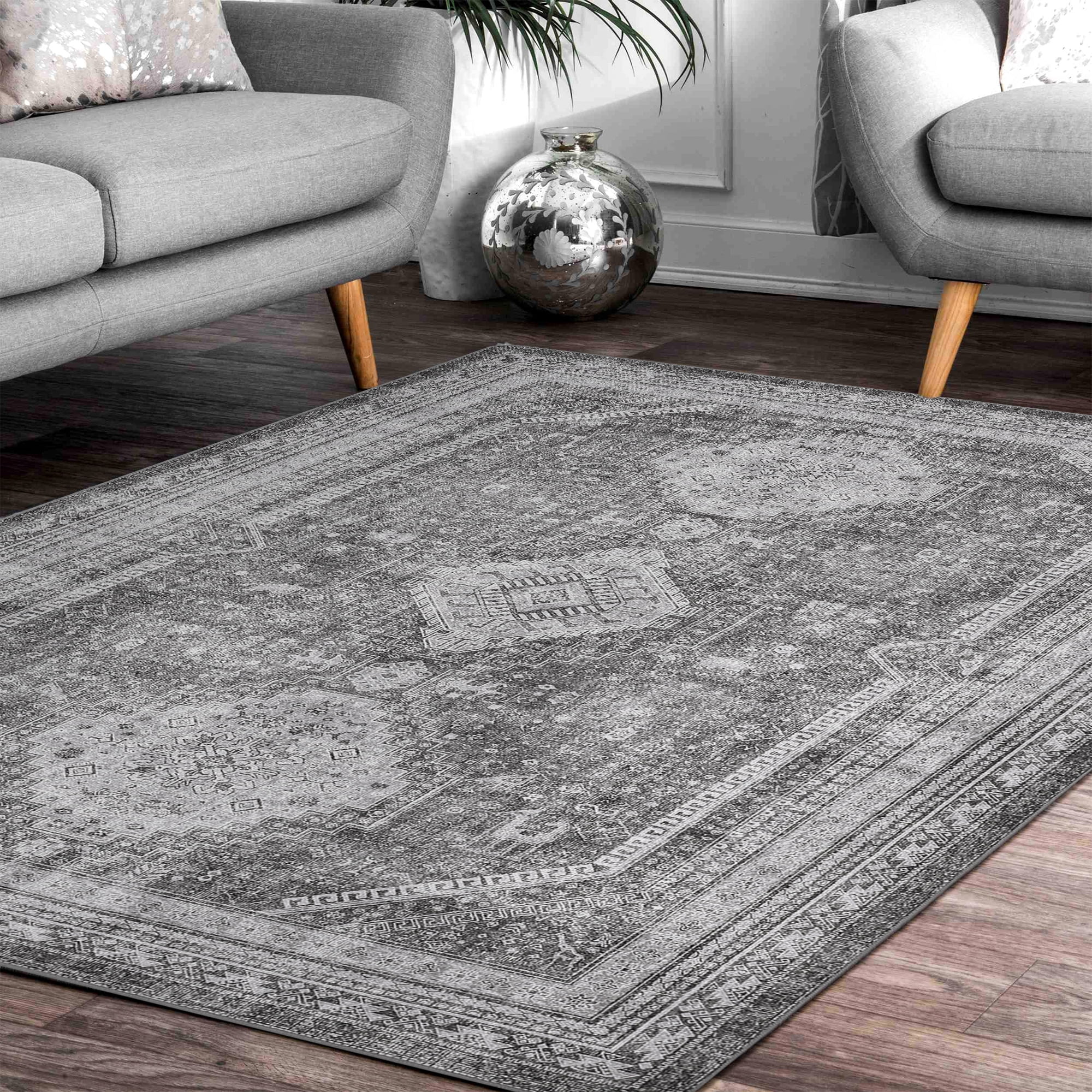 KUETH 8'x10' Area Rug Living Room Clearance, Non Slip Indoor Vogue Area