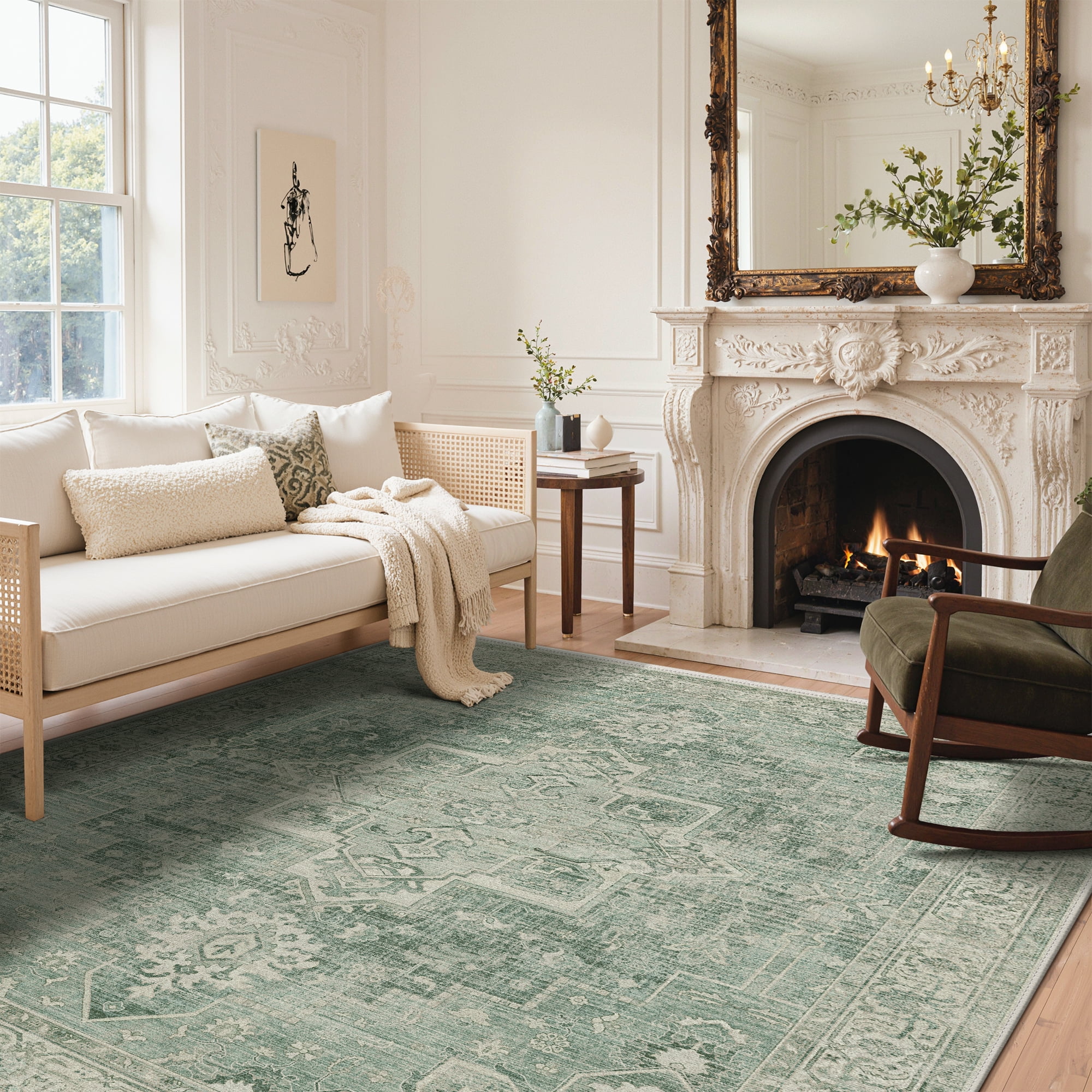 KUETH 8'x10' Area Rugs for Living Room, Non Slip Machine Washable ...