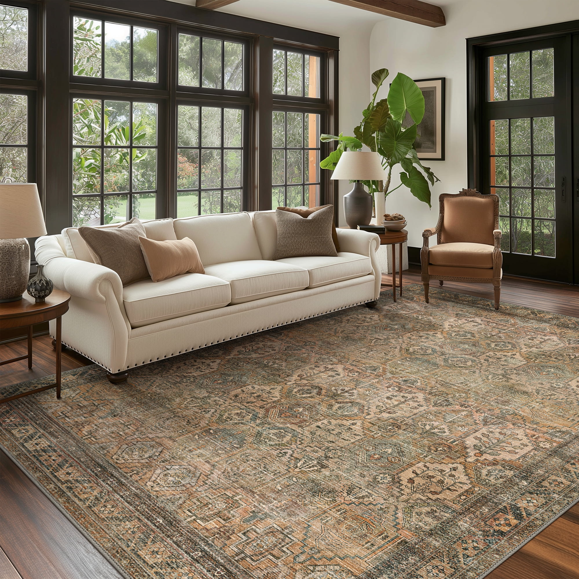 KUETH 8'x10' Area Rugs for Living Room, Non Slip Machine Washable ...