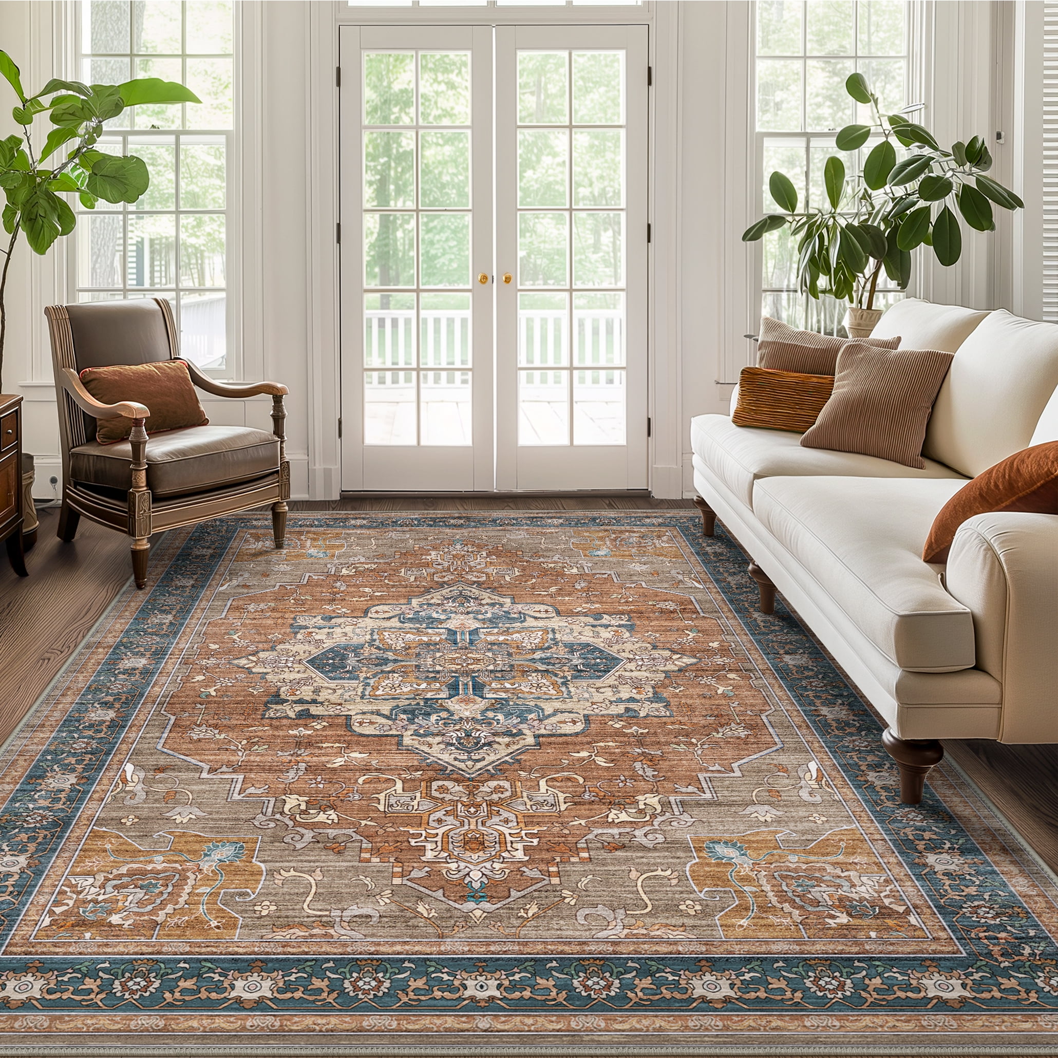 KUETH 8'x10' Area Rugs for Living Room, Non Slip Machine Washable ...