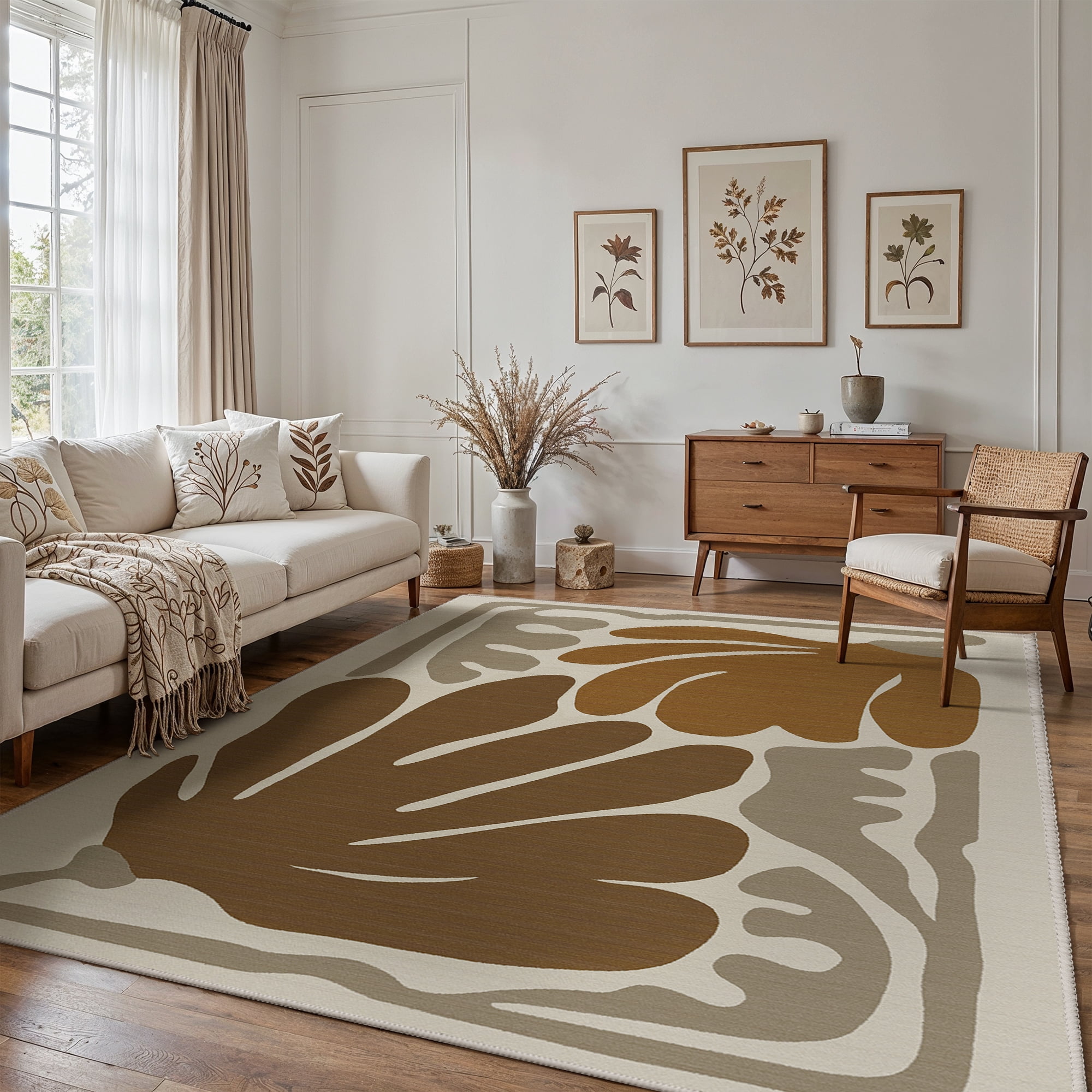 KUETH 8X10 Area Rugs Machine Washable Rugs for Living Room, Non Slip ...