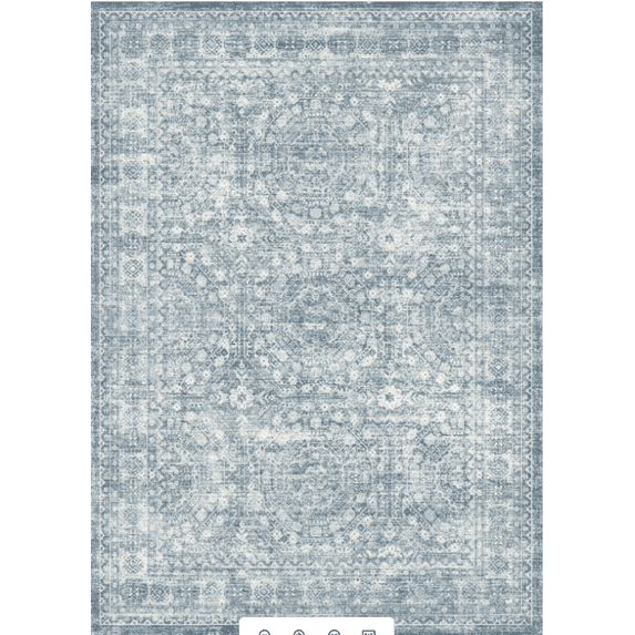 KUETH 8X10 Vintage Area Rugs Machine Washable Rugs for Living Room, Non Slip Flat Pile Rug with Rubber Backing, Persian Rug for Entryway Bedroom Dining Room Home Office