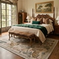 thumbnail image 1 of KUETH 8x10 Contemporary Organic Rug for Living Room, Large Machine Washable Soft Low Pile Non Slip Backing Area Rug, BEIGE BLOOM Rug for Bedroom Office, 1 of 5