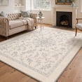 thumbnail image 1 of KUETH 8x10 Low Pile Flower Rug for Living Room, Large Machine Washable Soft Non Slip Backing Area Rug, VINEAURA Rug for Bedroom Office, 1 of 5