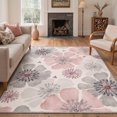 thumbnail image 1 of KUETH 8x10 Low Pile Soft Floral Rug for Living Room, Large Machine Washable Soft Non Slip Backing Area Rug, Ash Rose Rug for Bedroom Office, 1 of 5