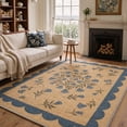 thumbnail image 1 of KUETH 8x10 Machine Washable Floral Rug for Living Room, Large Soft Low Pile Non Slip Backing Area Rug, Slate Beige Rug for Bedroom Dining Room Office, 1 of 5