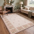 thumbnail image 1 of KUETH 8x10 Vintage Floral Rug for Living Room, Large Machine Washable Soft Low Pile Non Slip Backing Area Rug, Cream Blush Rug for Bedroom Office, 1 of 4