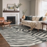 KUETH 8x10 Zebra Area Rugs Machine Washable Rugs for Living Room, Non Slip Flat Pile Rug with Rubber Backing, Modern Rug for Entryway Bedroom Dining Room Home Office deal from Walmart