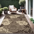 thumbnail image 1 of KUETH 9'x 12' Outdoor Rug Plastic Waterproof Outside Foldable Flower Mat UV Resistant Patio RV Deck Carpet,COFFEE BEIGE, 1 of 6