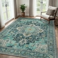 thumbnail image 1 of KUETH 9'x12' Area Rugs for Living Room, Ultra Thin Non Slip Machine Washable Vintage Indoor Rug, Flat Pile Chenille Print Rug for Bedroom Dining Room Home Office, 1 of 8