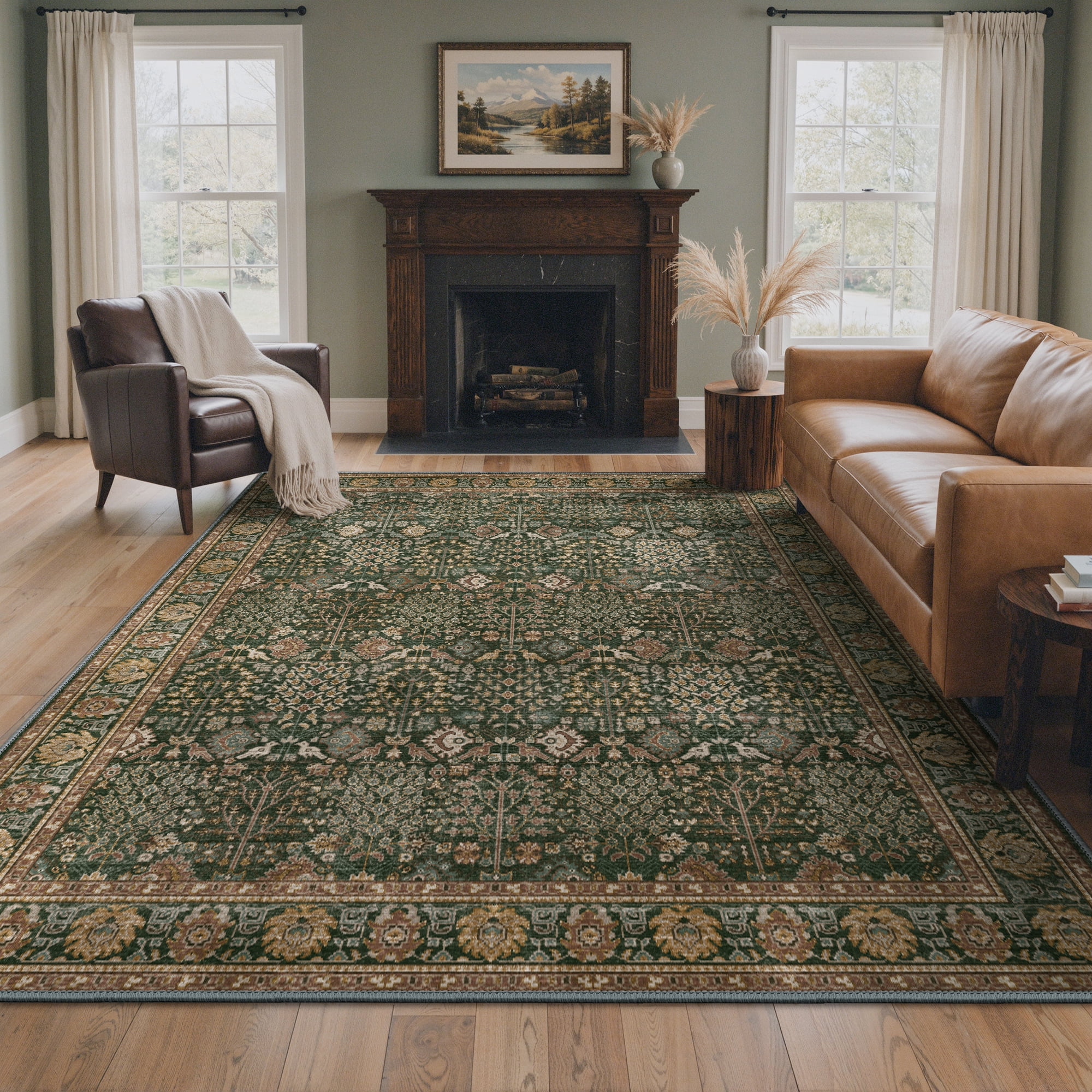 KUETH 9'x12' Area Rugs for Living Room, Non Slip Machine Washable ...