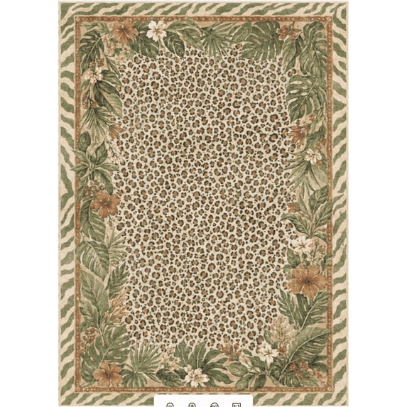KUETH 9x12 Leopard Area Rugs Machine Washable Rugs for Living Room, Non Slip Flat Pile Rug with Rubber Backing, Modern Rug for Entryway Bedroom Dining Room Home Office