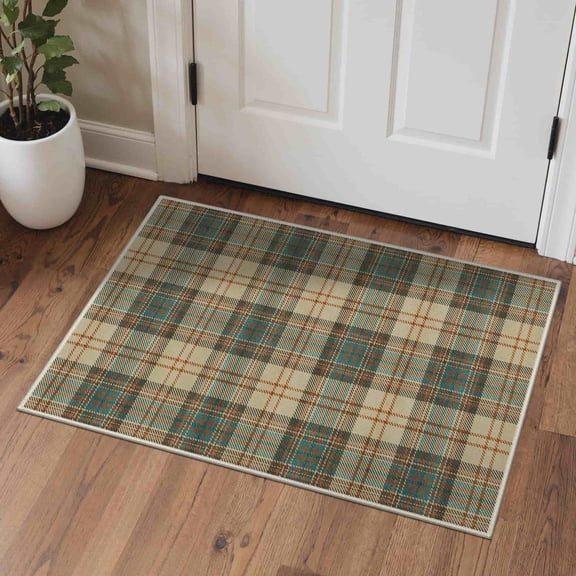 KUETH Area Rug 2×3 Machine Washable Entryway Rugs, Area Rugs for Living Room,Brown Printed Decor Rug, Non-Slip Rug, Bedroom, Dinning Room