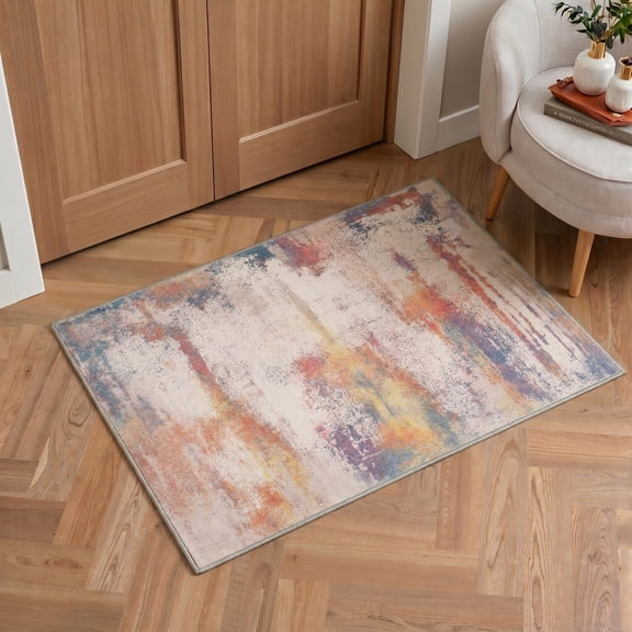 KUETH Area Rug 2x3 Doormat, Machine Washable Low Pile Medallion Rugs, Small Lightweight Rug Entryway Indoor Mat for Entrance, Hallway, Kitchen and Corridor