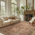 thumbnail image 1 of KUETH Area Rug 3x5 Machine Washable Vintage Distressed Print Thin Chenille Bedroom Living Room Accent Rug, Low Pile Lightweight Non Slip with Gripper, 1 of 9
