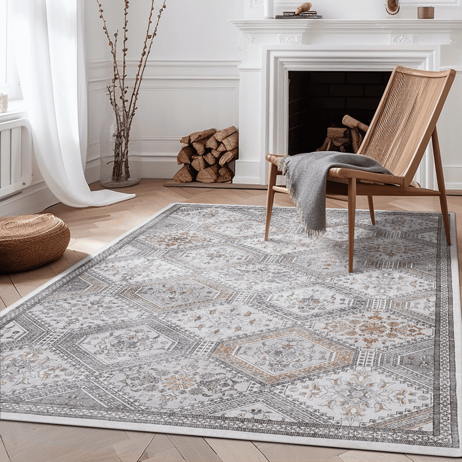 KUETH Area Rug 5x7 Machine Washable Rug, Non Slip Indoor Vogue Area ...