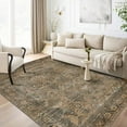 KUETH Area Rug 6x9 Machine Washable Vintage Distressed Print UltraThin