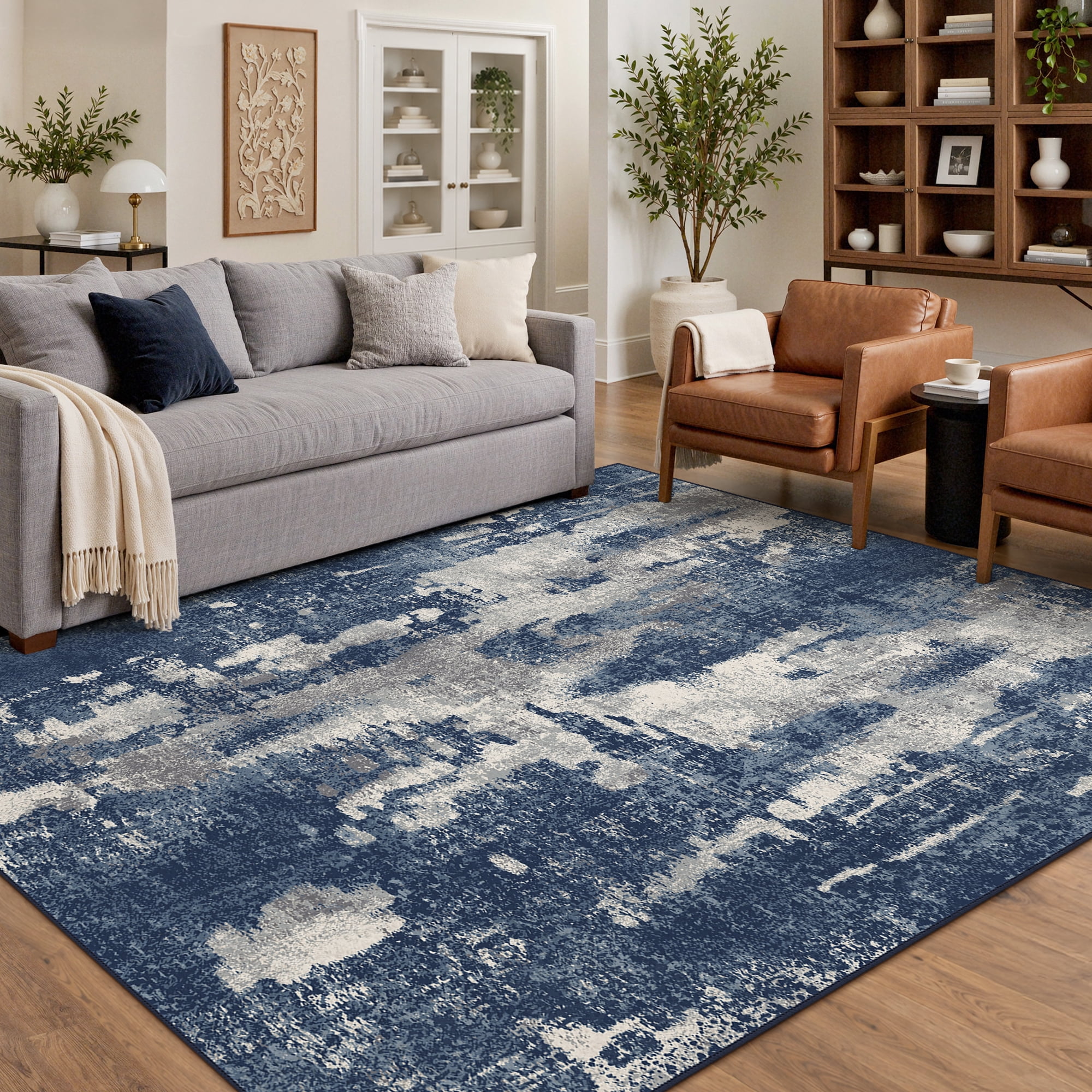 Modern Distressed Rug Free Shipping! KUETH Large 5x7 Modern Washable Area Rug with Distressed ...