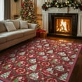 thumbnail image 1 of KUETH Christmas Area Rugs 5x7 Machine Washable Non Slip Red Rugs for Living Room Bedroom Home Decor, 1 of 8