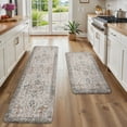 thumbnail image 1 of KUETH Kitchen Rug for Floor, Kitchen Mat Anti Fatigue, Non Slip Washable Kitchen Rug, Set of 2 Kitchen Mat 17"x59"+17"x30", Brown, 1 of 8