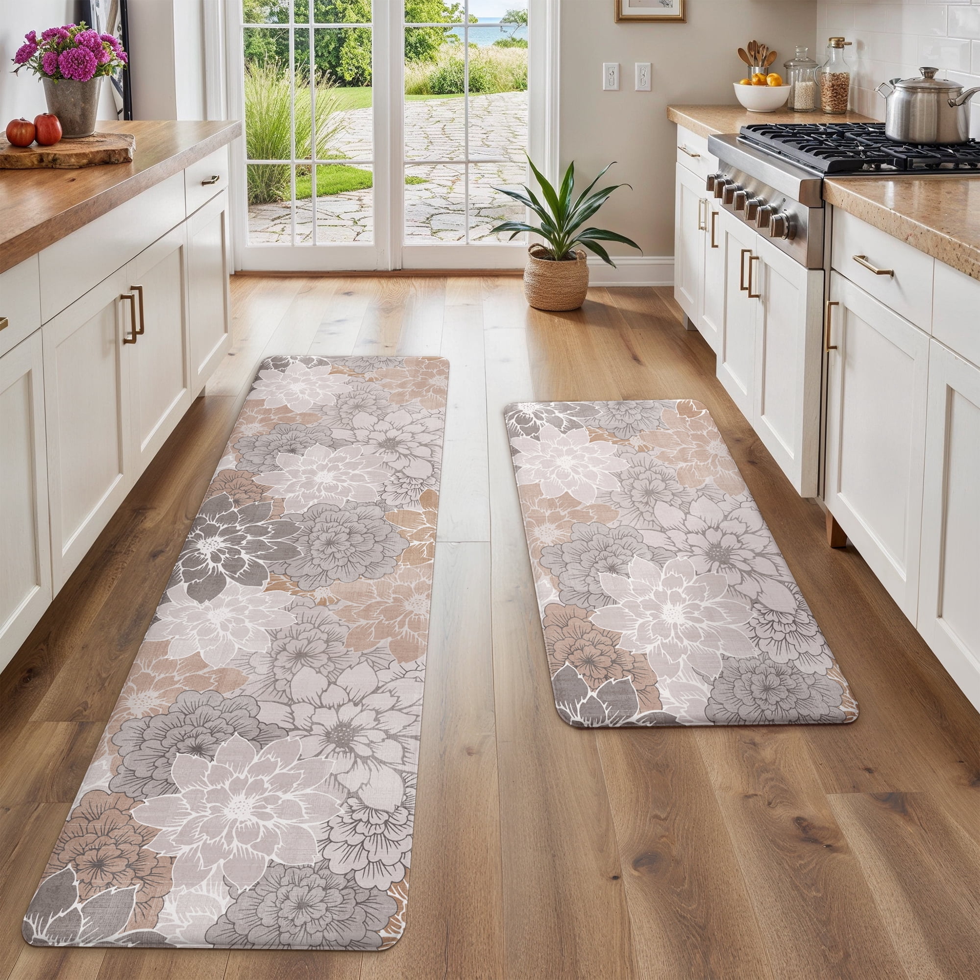 Kitchen Mat Rag KUETH Kitchen Mats for Floor, Kitchen Rug with Anti Fatigue, Non Slip ...