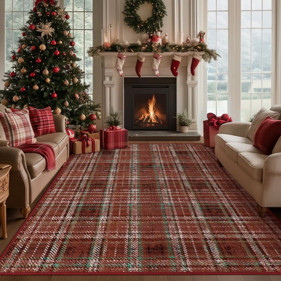 Large Machine KUETH Large Indoor Christmas Area Rug 5×7, Christmas Rugs for Living ...