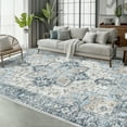 thumbnail image 1 of KUETH Modern 8x10 Area Rugs for Living Room, Non Slip Machine Washable Retro Rugs, Low Pile Chenille Print Rug for Bedroom, Dining Room, Home Office, Blue, 1 of 9