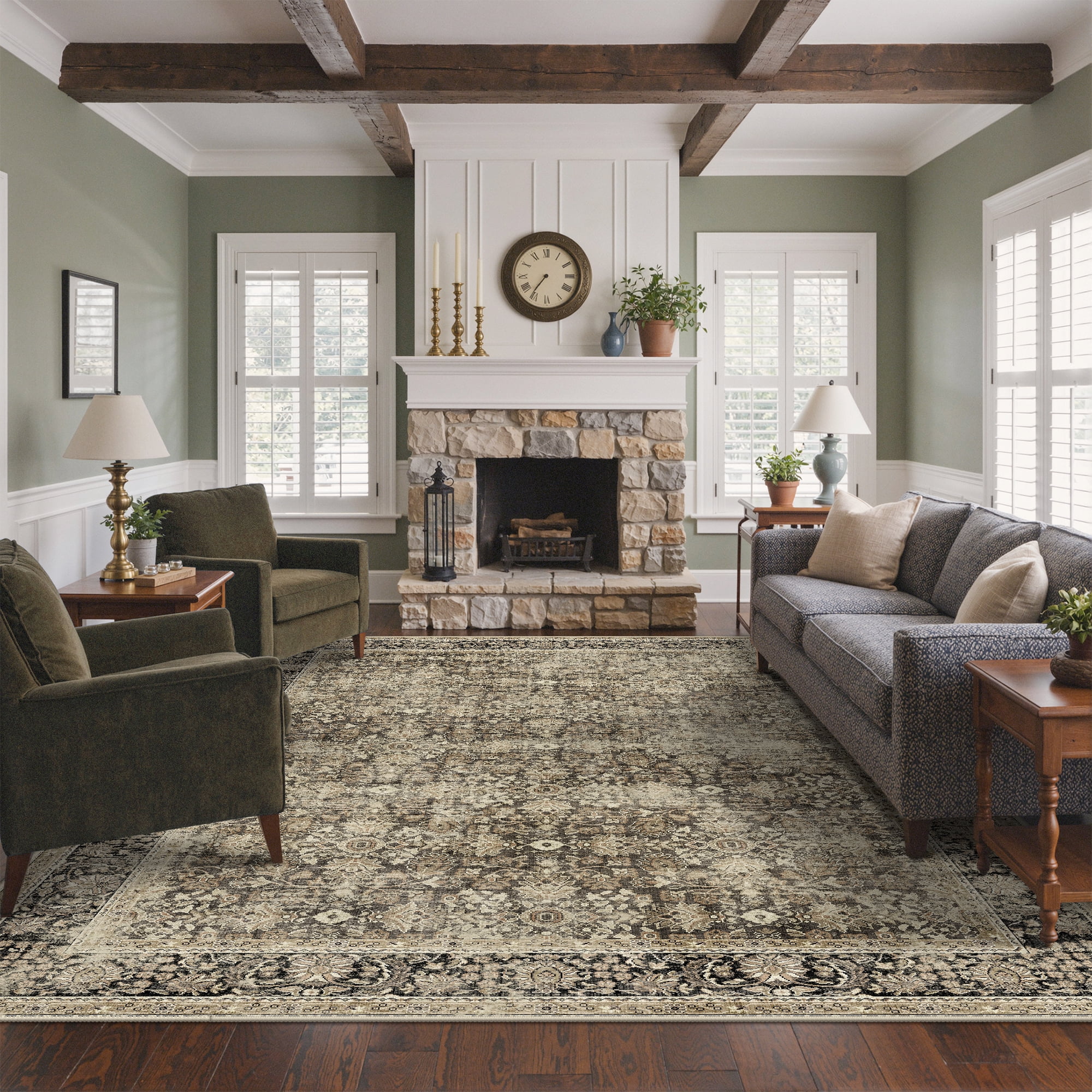 KUETH Modern 8x10 Area Rugs for Living Room, Non Slip Machine Washable ...