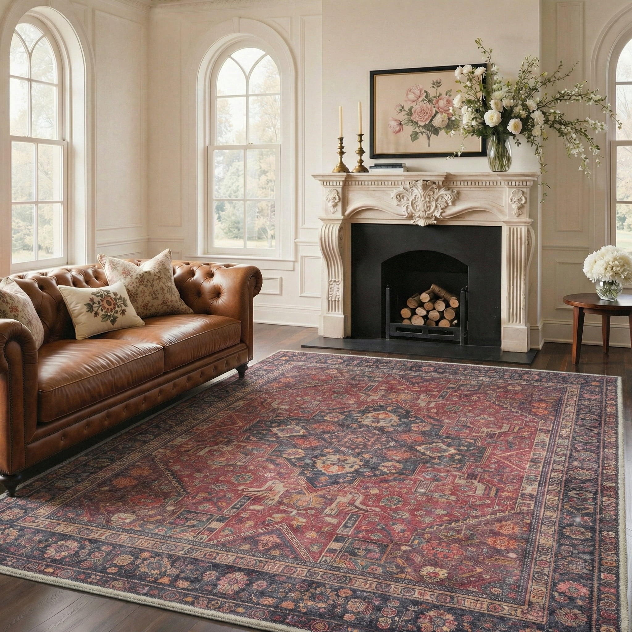 KUETH Modern 8x10 Area Rugs for Living Room, Non Slip Machine Washable ...