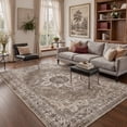 thumbnail image 1 of KUETH Modern 9x12 Area Rugs for Living Room, Non Slip Machine Washable Retro Rugs, Low Pile Chenille Print Rug for Bedroom, Dining Room, Home Office, 1 of 6