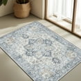 thumbnail image 1 of KUETH Modern Area Rug 2x3 Doormat, Low Pile Machine Washable Rugs, Small Retro Chenille Entryway Mat for Entrance, Hallway, Kitchen and Corridor, Blue, 1 of 8