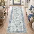 thumbnail image 1 of KUETH Modern Area Rug 2x7 Non Slip Hallway Runner Rug, Low Pile Machine Washable Rugs for Entryway, Hallway, Kitchen and Corridor, Blue, 1 of 11