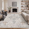 thumbnail image 1 of KUETH Modern Area Rug 8x10, Machine Washable Rugs for Living Room, Non Slip Carpet Printed, Low Pile, Light Taupe Brown, 1 of 8