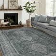 thumbnail image 1 of KUETH Rugs for Living Room 5'x7', Non Slip Machine Washable Indoor Large Rug, Low Pile Chenille Print Mat for Bedroom Dining Room Home Office Kitchen, Gray, 1 of 9