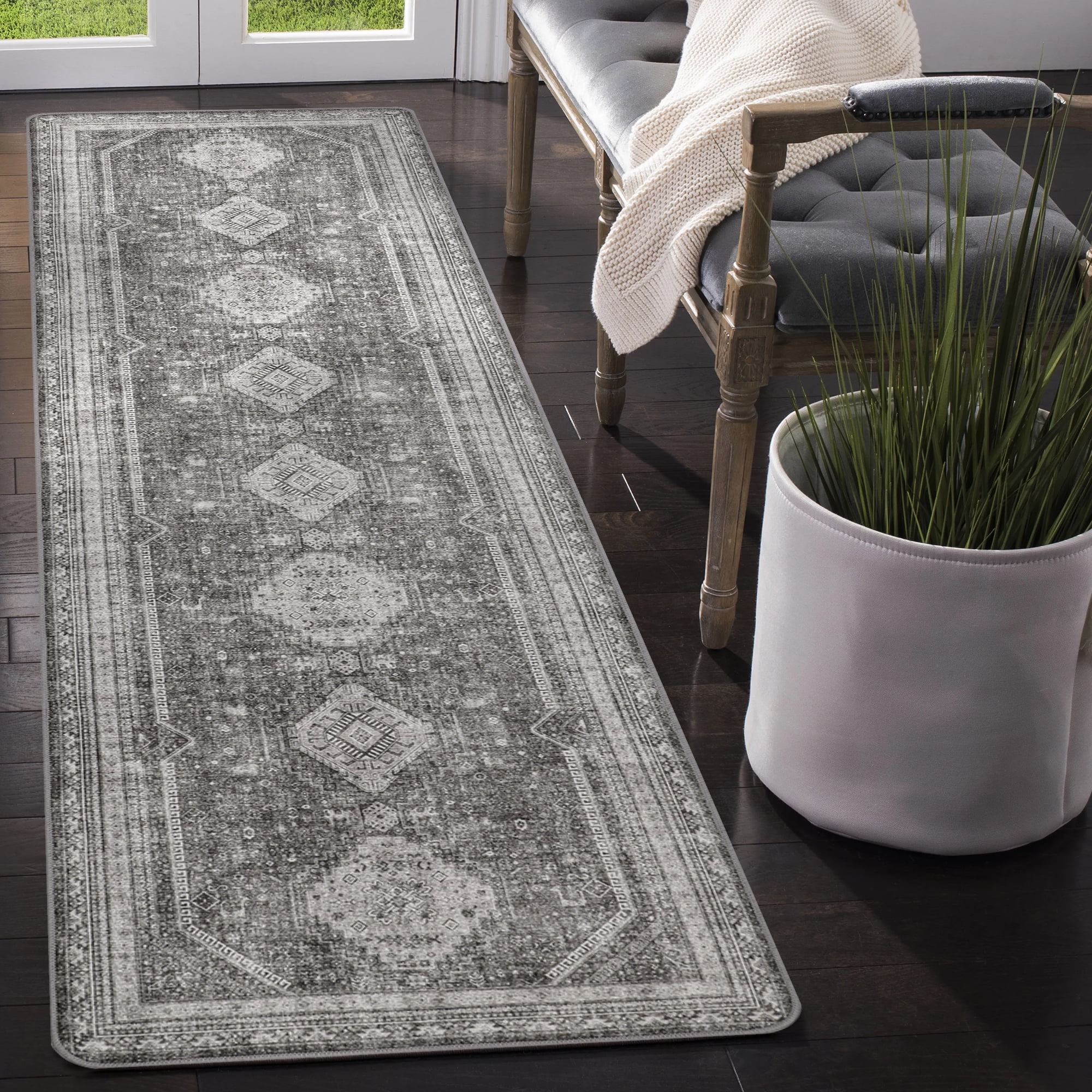 KUETH Runner Rug 2'x8', Machine Washable Hallway Runner Rugs, Non Slip