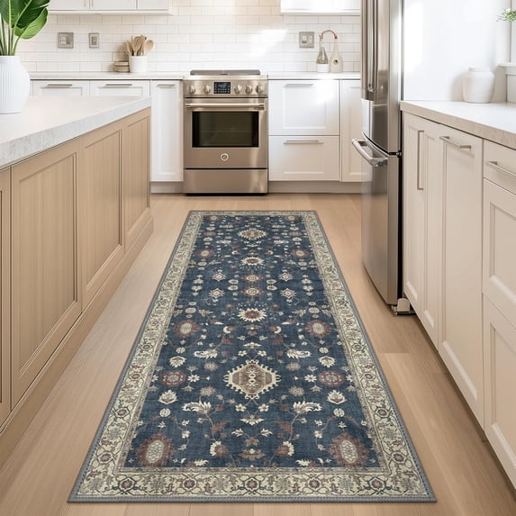 KUETH Runner Rug 2x10 Machine Washable Rug Non Slip, Vintage Ultra Thin ...