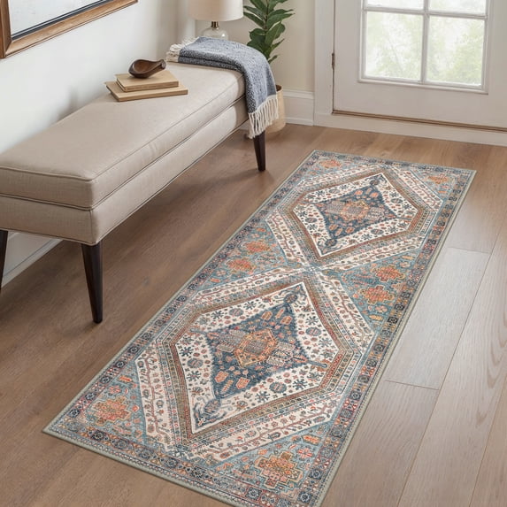 KUETH Runner Rug 2x7 Machine Washable Rug Non Slip, Vintage Ultra Thin ...