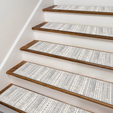13-Pack Non-Slip Stair Treads – Brown Carpet Runners, 21.7x9.5 Inches, No Glue, Skid-Resistant