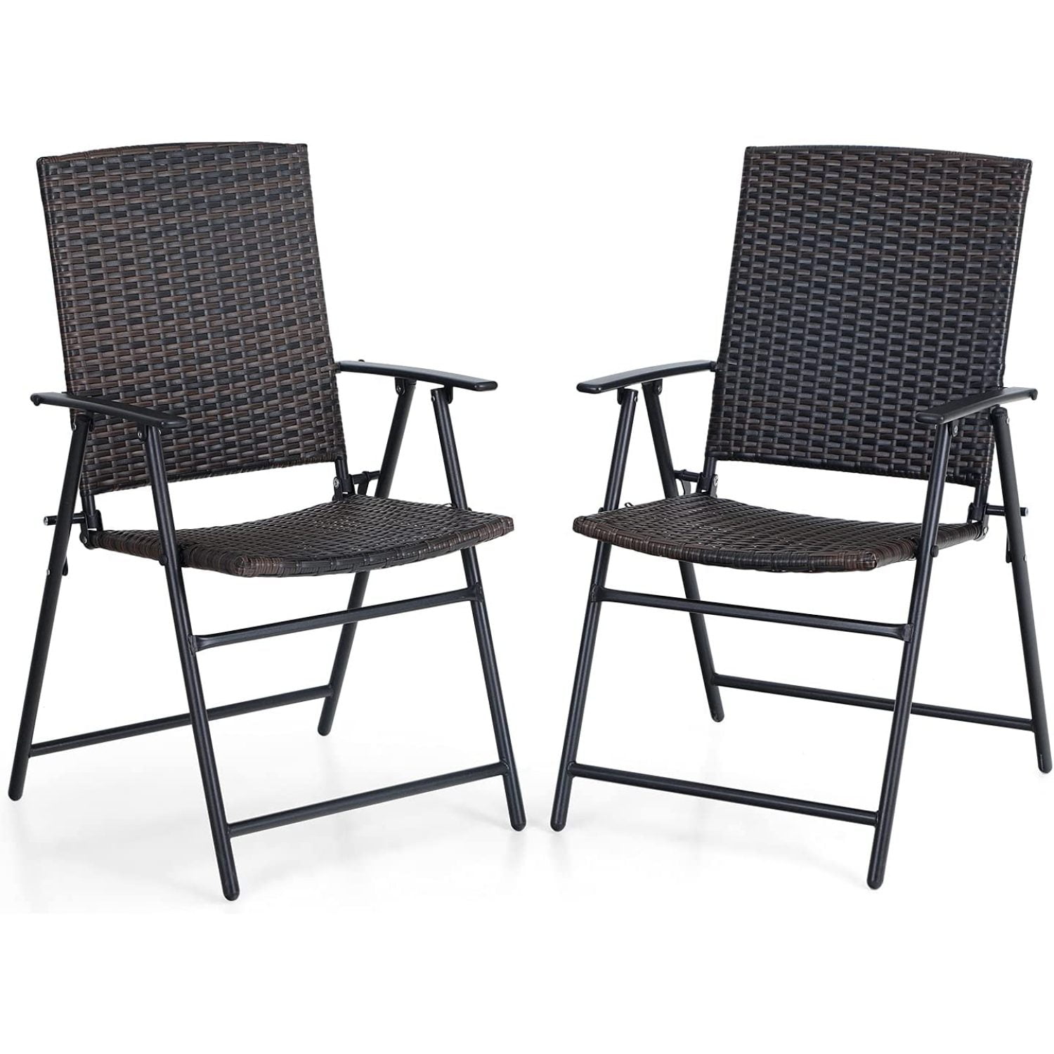 KUF Rattan Patio Dining Chairs Set of 2,Outdoor Wicker Sling Chairs ...