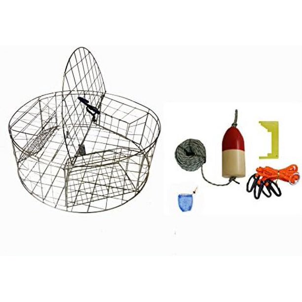 KUFA Stainless Steel Round Crab Trap With Sacrificial Anode Zinc & 1/4