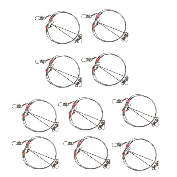 KUFptva 10Pcs Fishing Wire Leader Rigs Stainless Steel Sea Fishing Line Rigs Bottom Tackle Rigs Fishing Tool