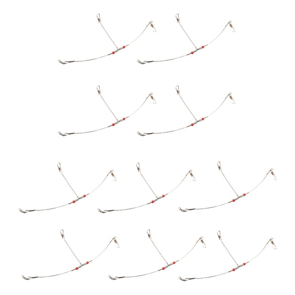 KUFptva 10Pcs Fishing Wire Leader Rigs Stainless Steel Sea Fishing Line Rigs Bottom Tackle Rigs Fishing Tool