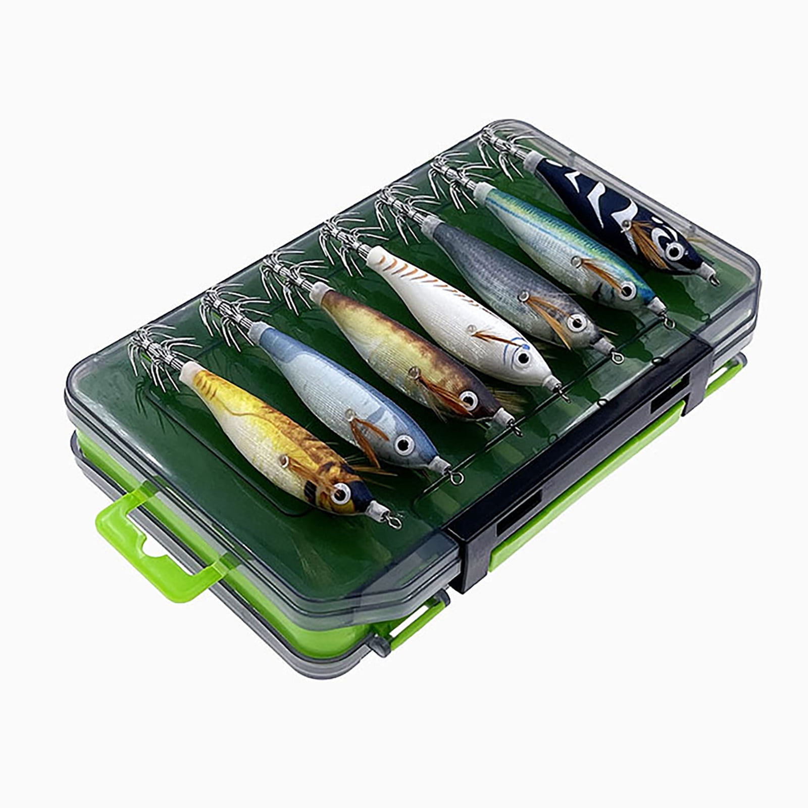 KUFptva 14Pcs Cuttlefish Hook Fishing Lures Shrimp Lures Baits Squid Jigs 9g Glow Jigs Hook Fluorescent Squid Jigs Hard Baits