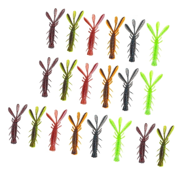 KUFptva 20Pcs Floating Shrimp Lures Fishing Baits Wobblers Swimbait Lures with Fish Attractant Artificial Shrimp Baits 5/6/7cm