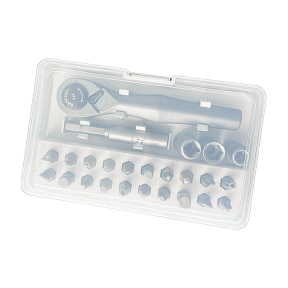 KUFptva 25 in 1 Ratchets Screwdriver Set Wrench Narrow Space Repair Steel Multi Bit Tool with Socket Heads Hand Tool