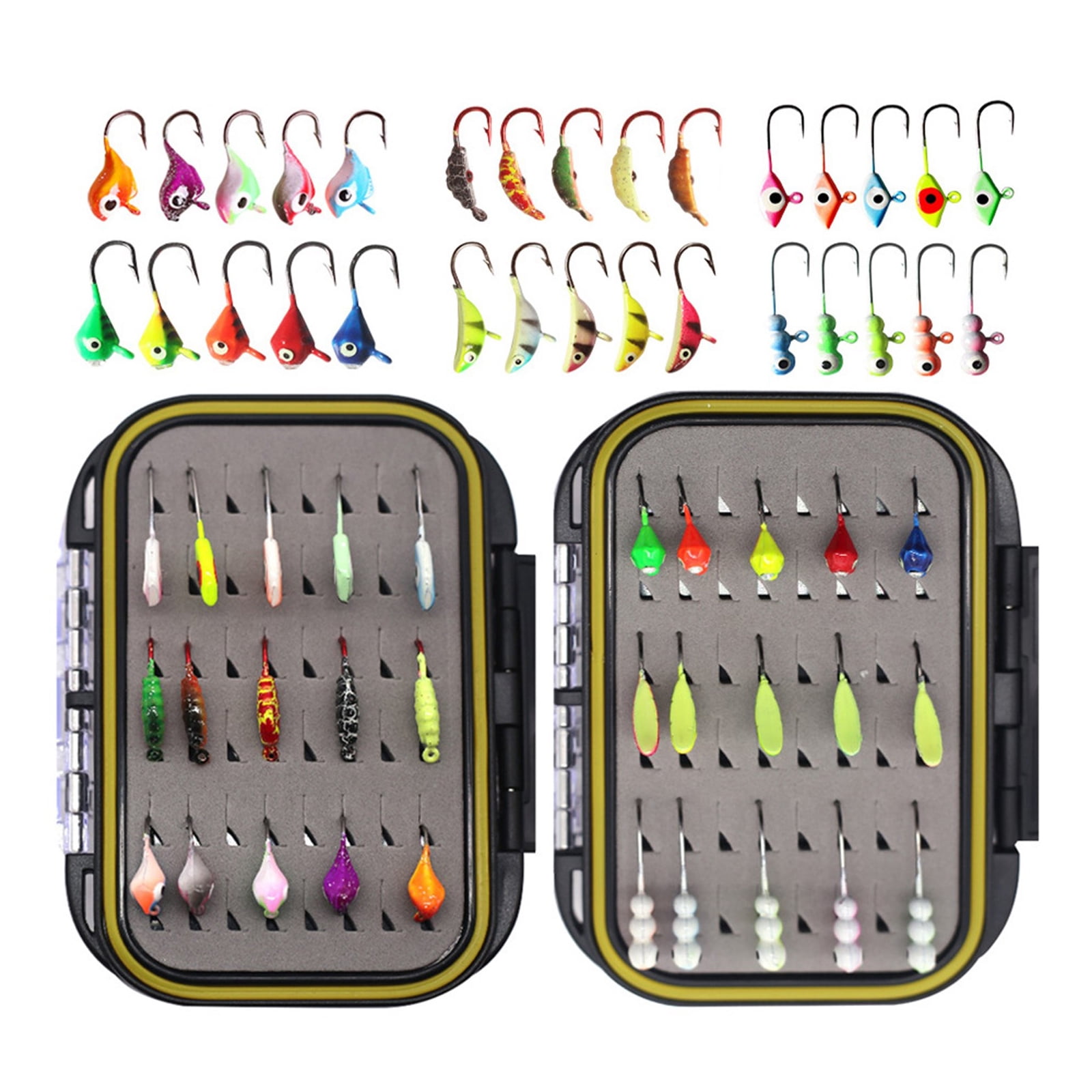 KUFptva 30/36pcs Winter Ice Fishing Jigs Set Ice Fishing Lure Set Sinking Metal Jigging Hard Baits Ice Fishing Gears Small Baits