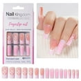 thumbnail image 1 of KUFptva 30pcs Glossy French Tip Press On Nails Long Square Shape Stick on Nails Manicure Glossy Acrylic False Nails For Women, 1 of 4