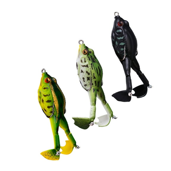 KUFptva 3Pcs Frogs Fishing Lures Topwater Crankbaits Soft Swimbait Floating Baits with Hook Artificial Baits Easy to Use