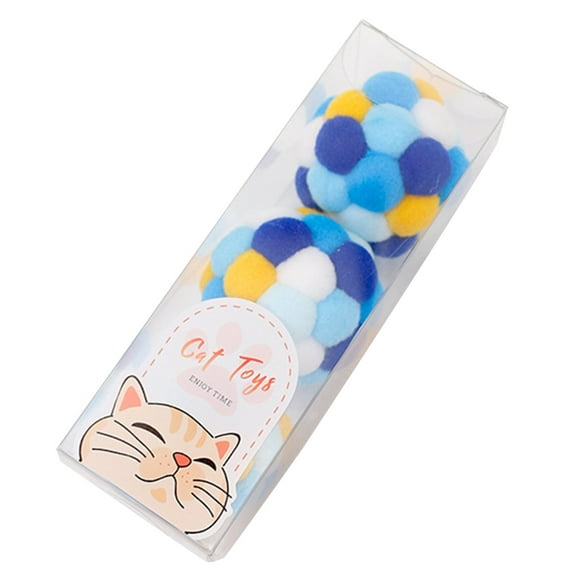 KUFptva 3Pcs Interactive for Cat Toy 1.6in Plush Soft Balls for Cat Toy with Bells Inside for Kitten Puppy Indoor Outdoor Playin