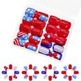 thumbnail image 1 of KUFptva 48 Pcs Star Press On Nails Short Square Stick on Nails Glittering Full Covers False Nails Manicures Supplies, 1 of 7